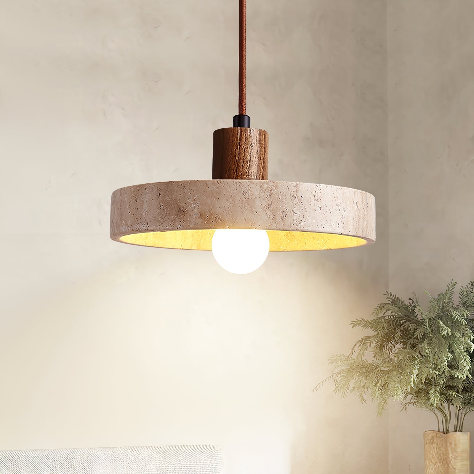 Evvynor Travertine Pendant Light - Neutralighting