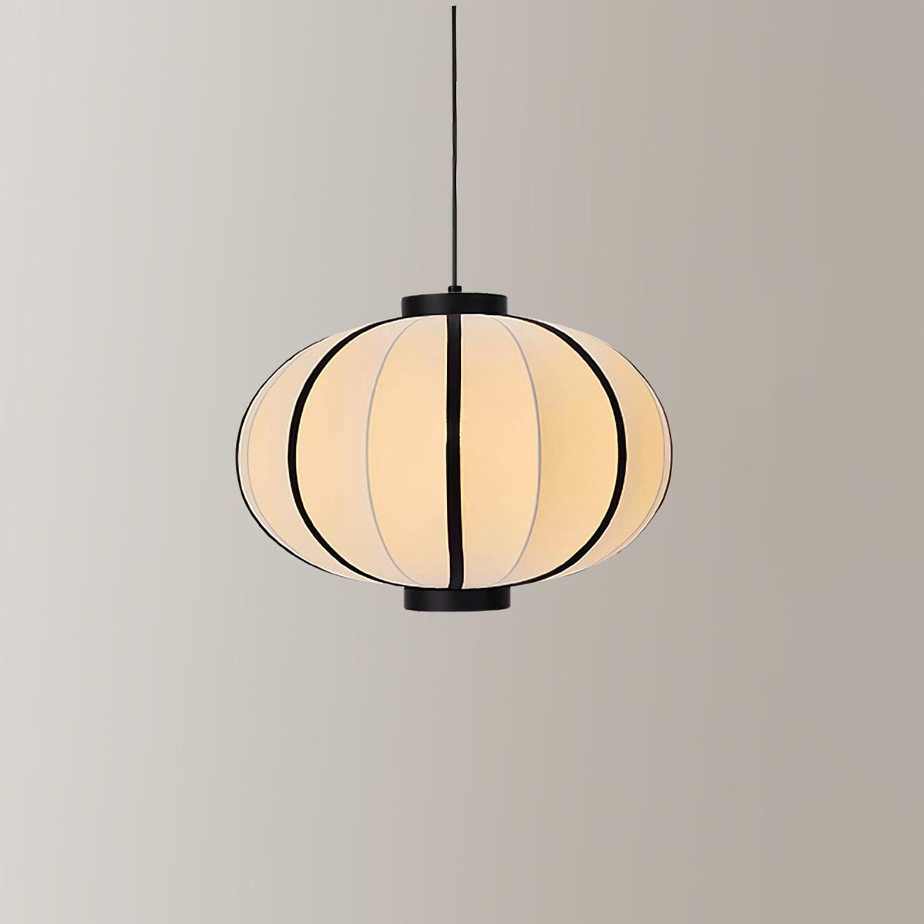 Pendant Lamp Fabric Lantern Shade Metal Frame Vintage - Neutralighting