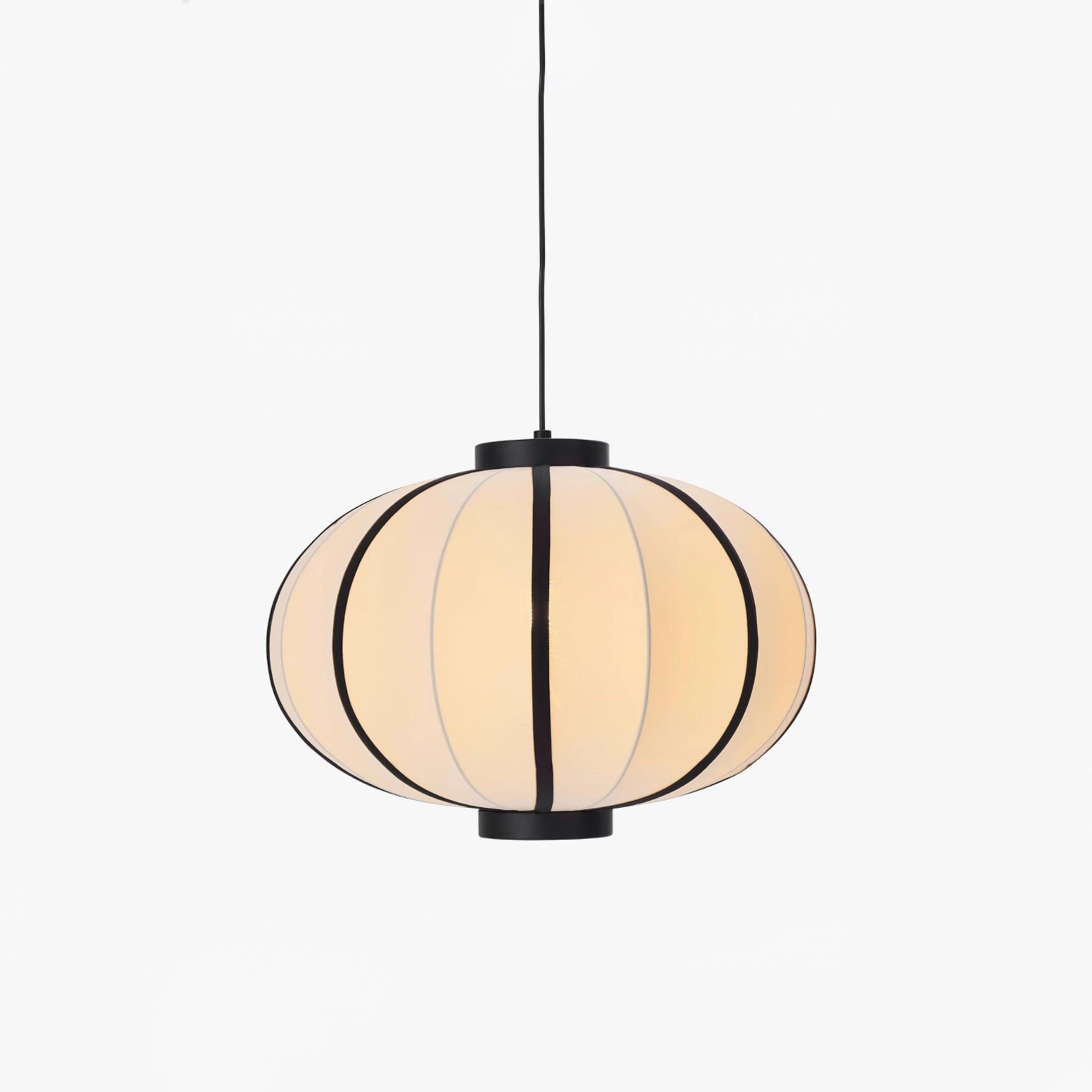 Pendant Lamp Fabric Lantern Shade Metal Frame Vintage - Neutralighting
