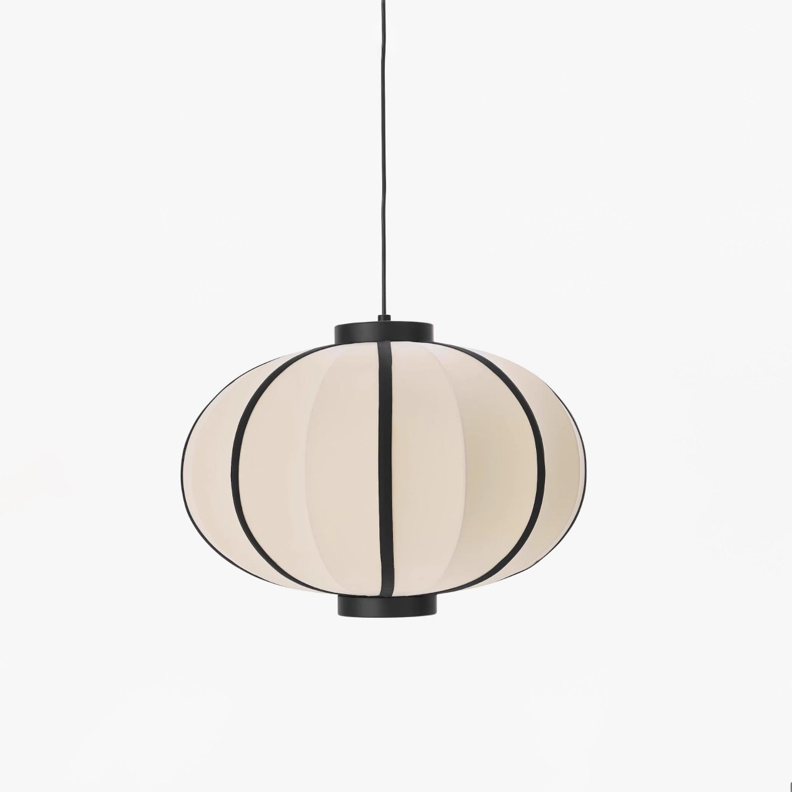 Pendant Lamp Fabric Lantern Shade Metal Frame Vintage - Neutralighting