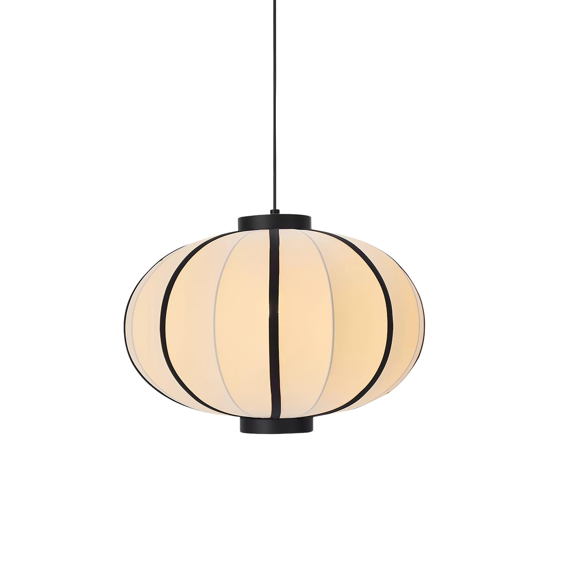 Pendant Lamp Fabric Lantern Shade Metal Frame Vintage - Neutralighting