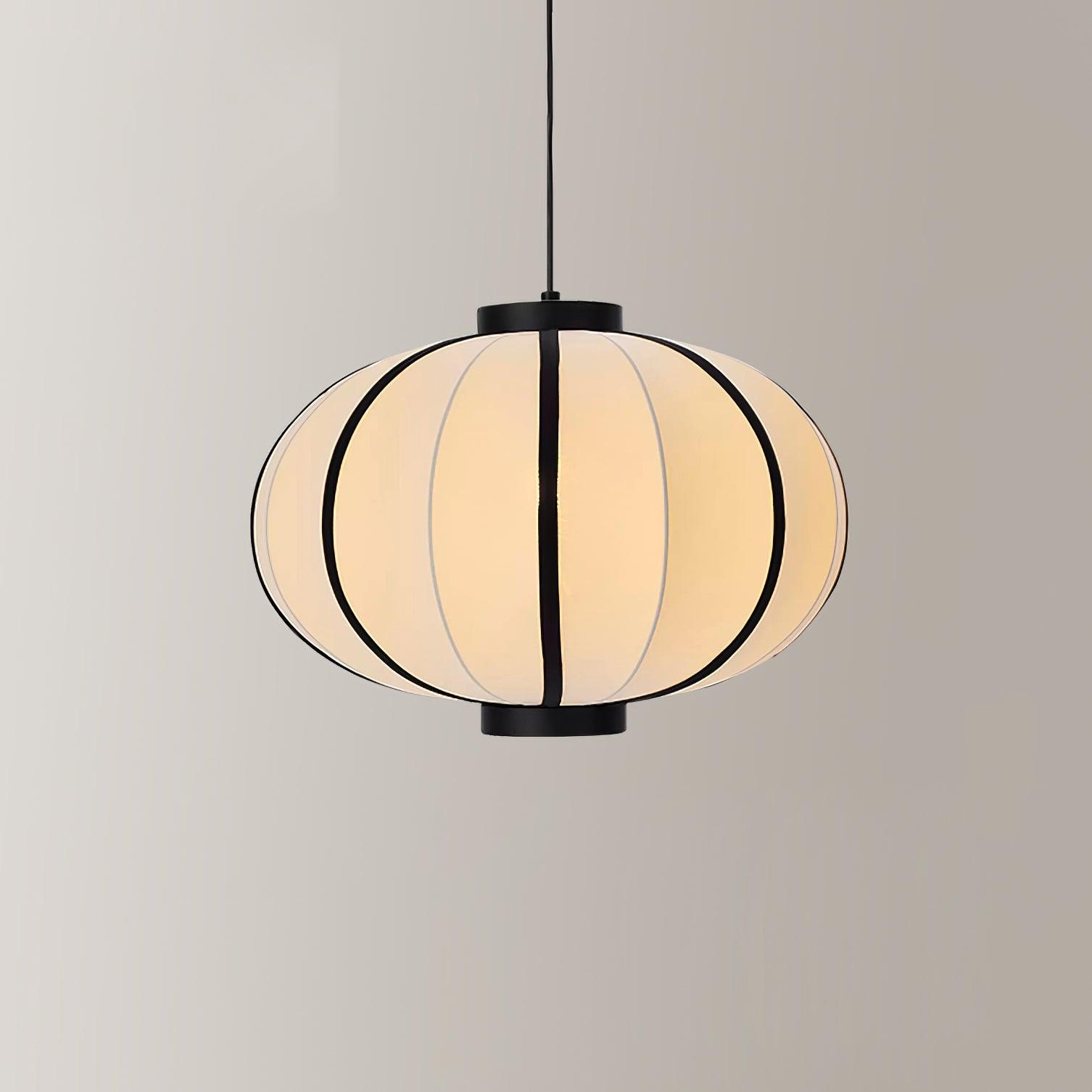 Pendant Lamp Fabric Lantern Shade Metal Frame Vintage - Neutralighting