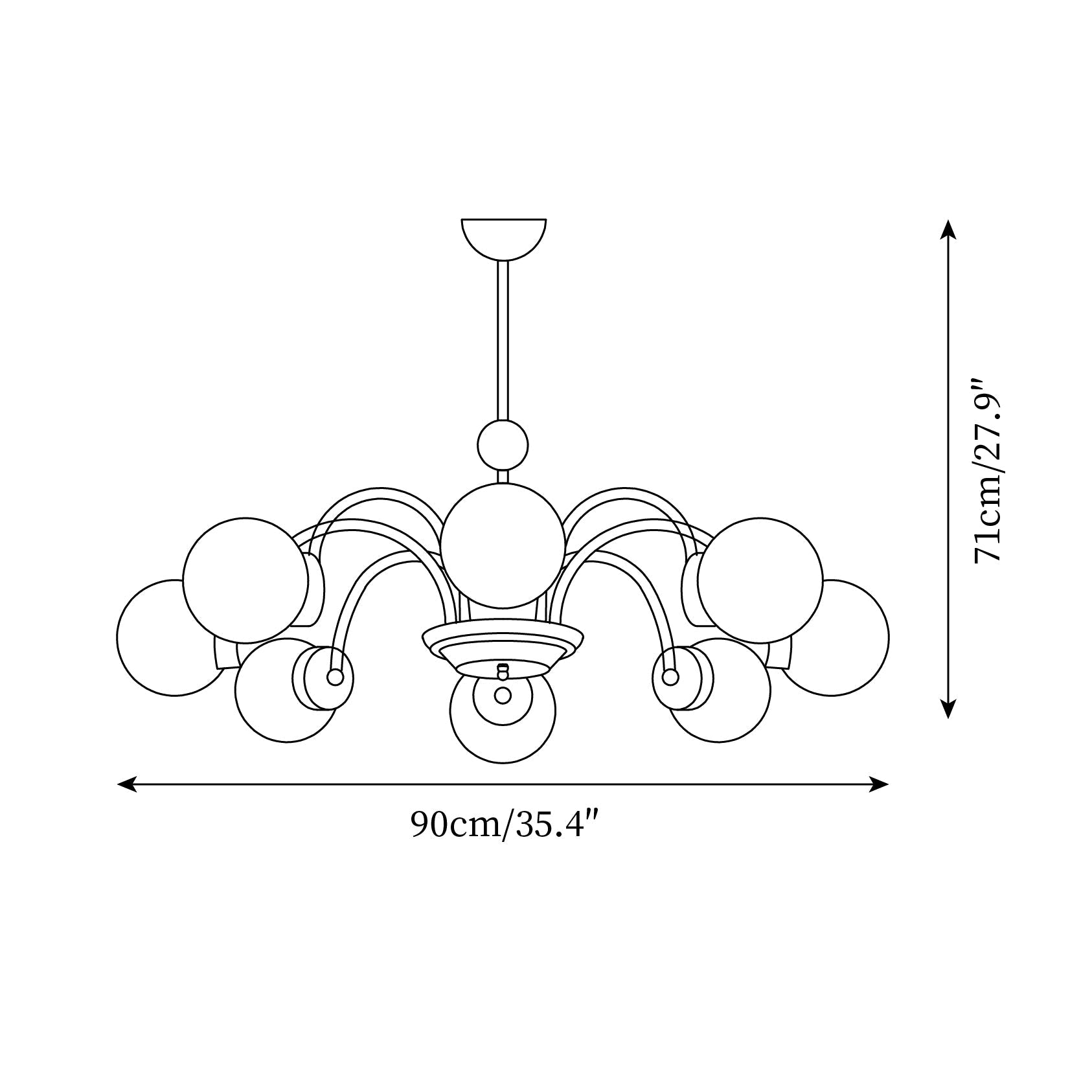 Pivone 8-Light Globe Chandelier - Neutralighting