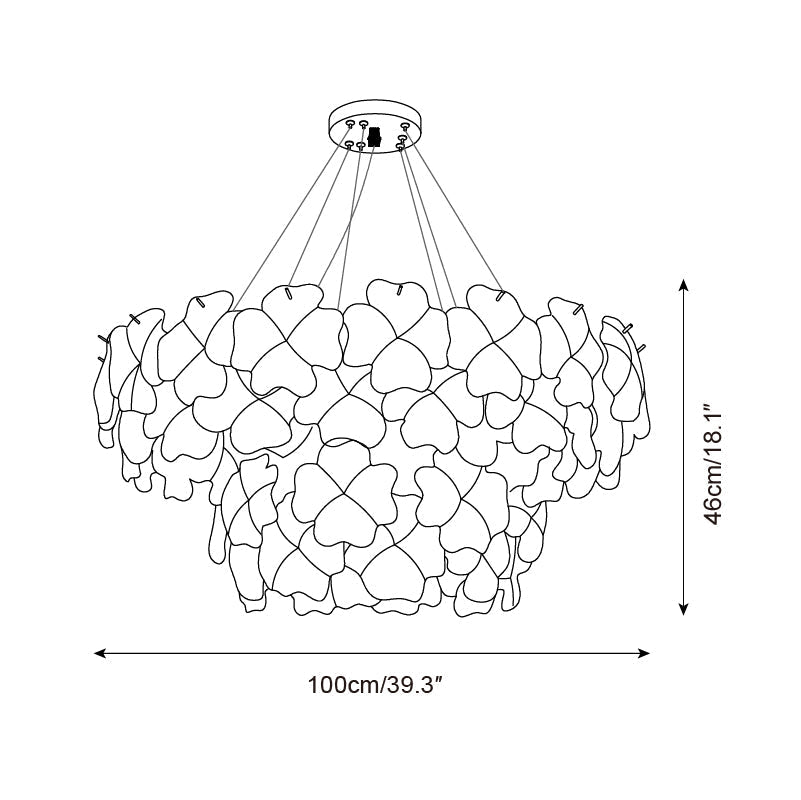 Ophelis Pink Flower Glass Chandelier - Neutralighting
