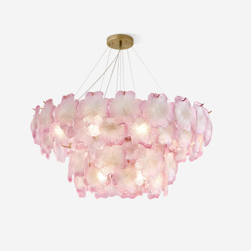Ophelis Pink Flower Glass Chandelier - Neutralighting
