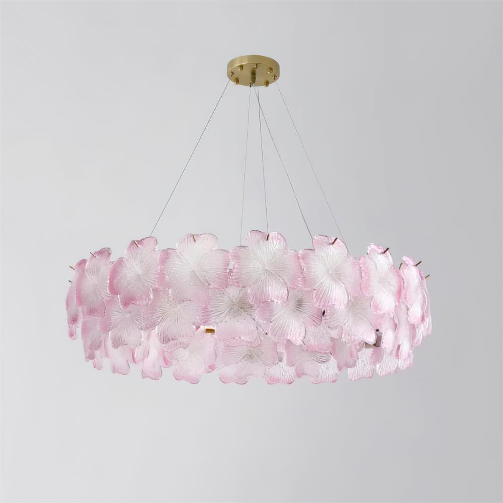 Ophelis Pink Flower Glass Chandelier - Neutralighting