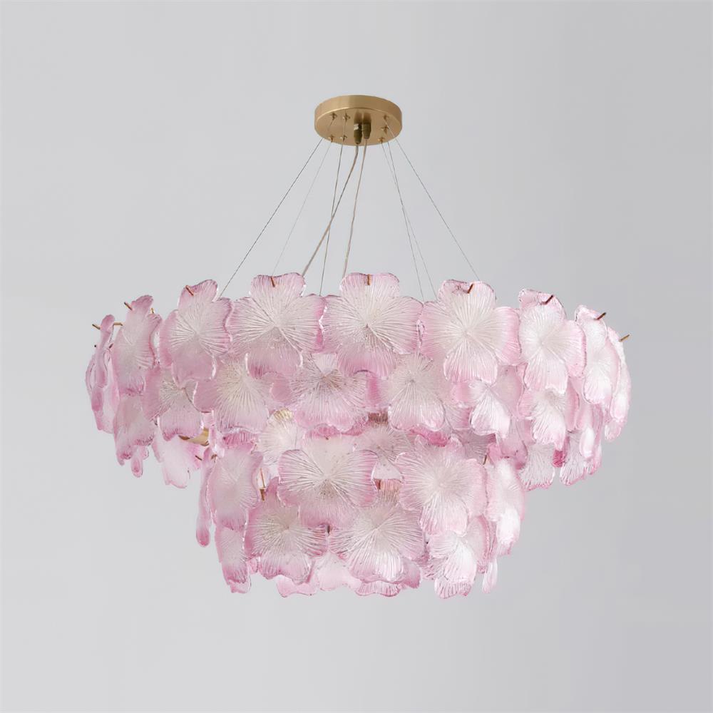 Ophelis Pink Flower Glass Chandelier - Neutralighting