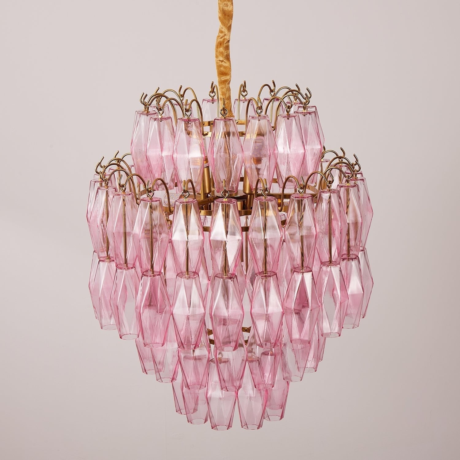 Aurora Chandelier Pink Murano Glass Layered Glam