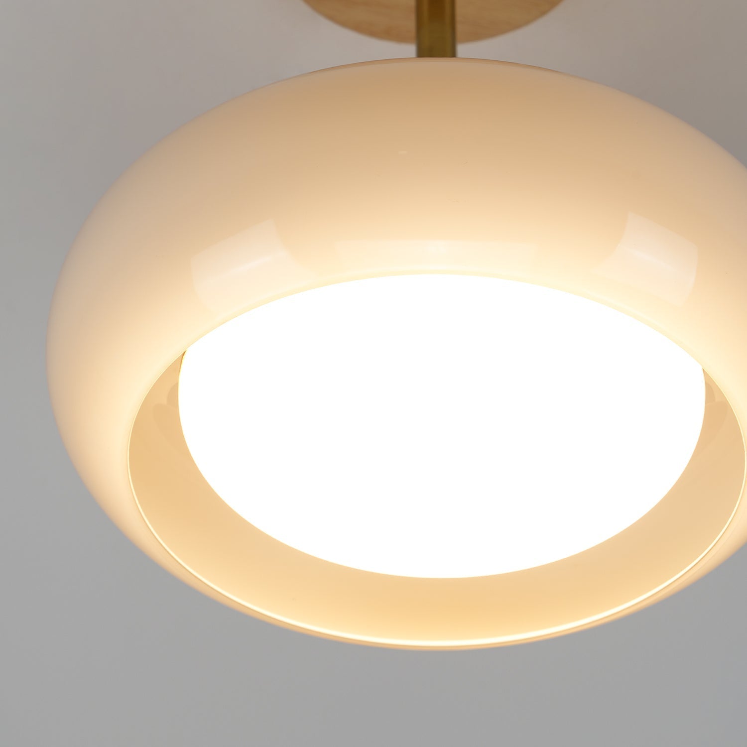 Charlotte Flush Mount Ceiling Light Glass Wood &Orange&White - Neutralighting