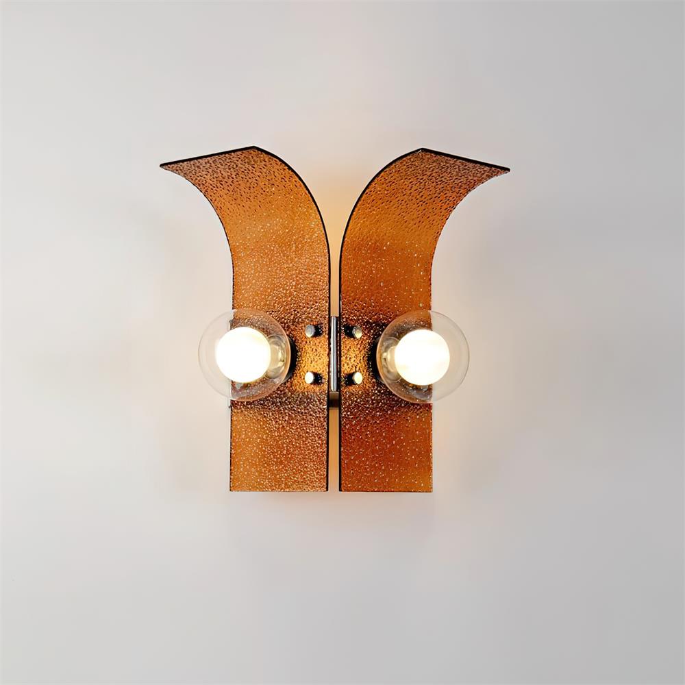 Wall Light Textured Glass Panels Dual Globes - Neutralighting