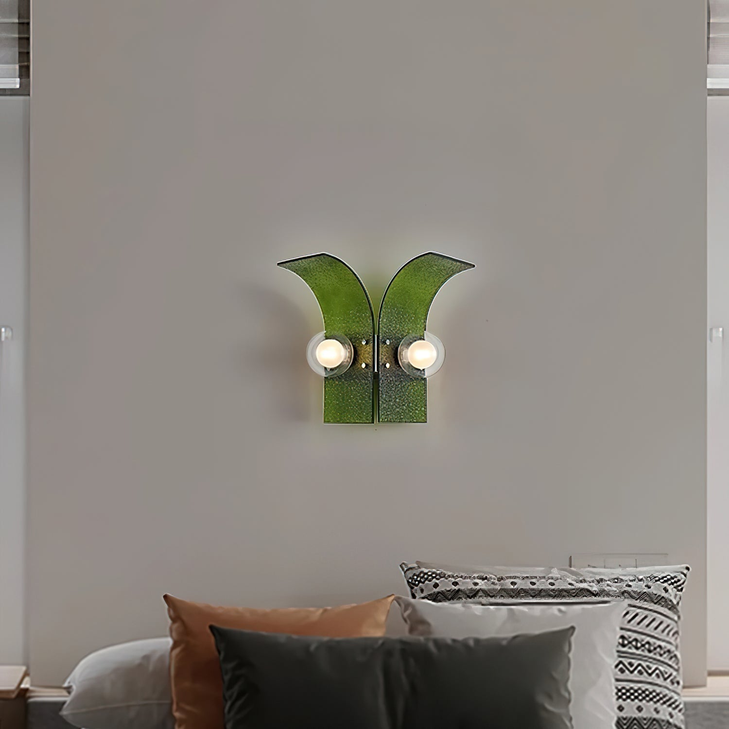 Wall Light Textured Glass Panels Dual Globes - Neutralighting