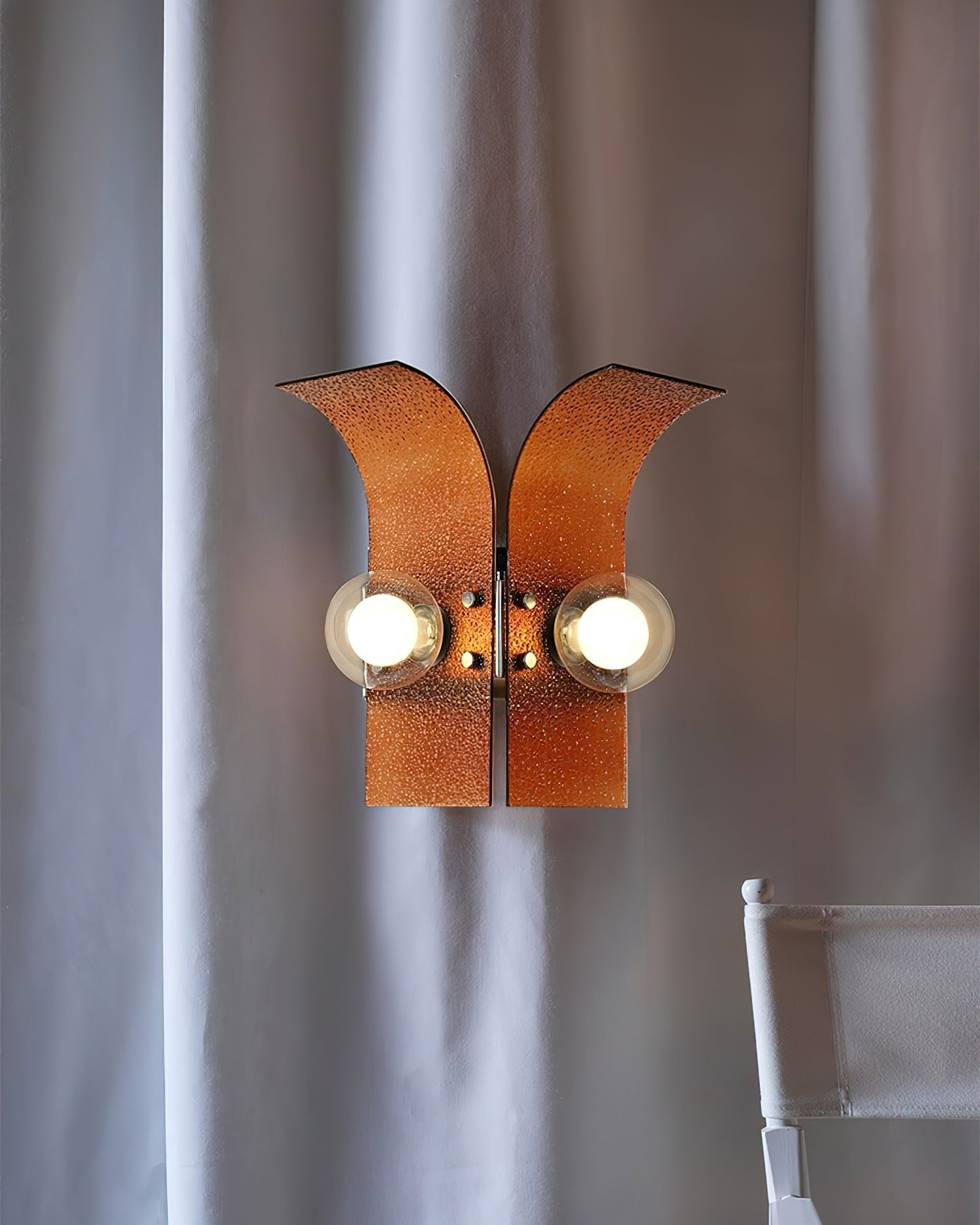 Wall Light Textured Glass Panels Dual Globes - Neutralighting