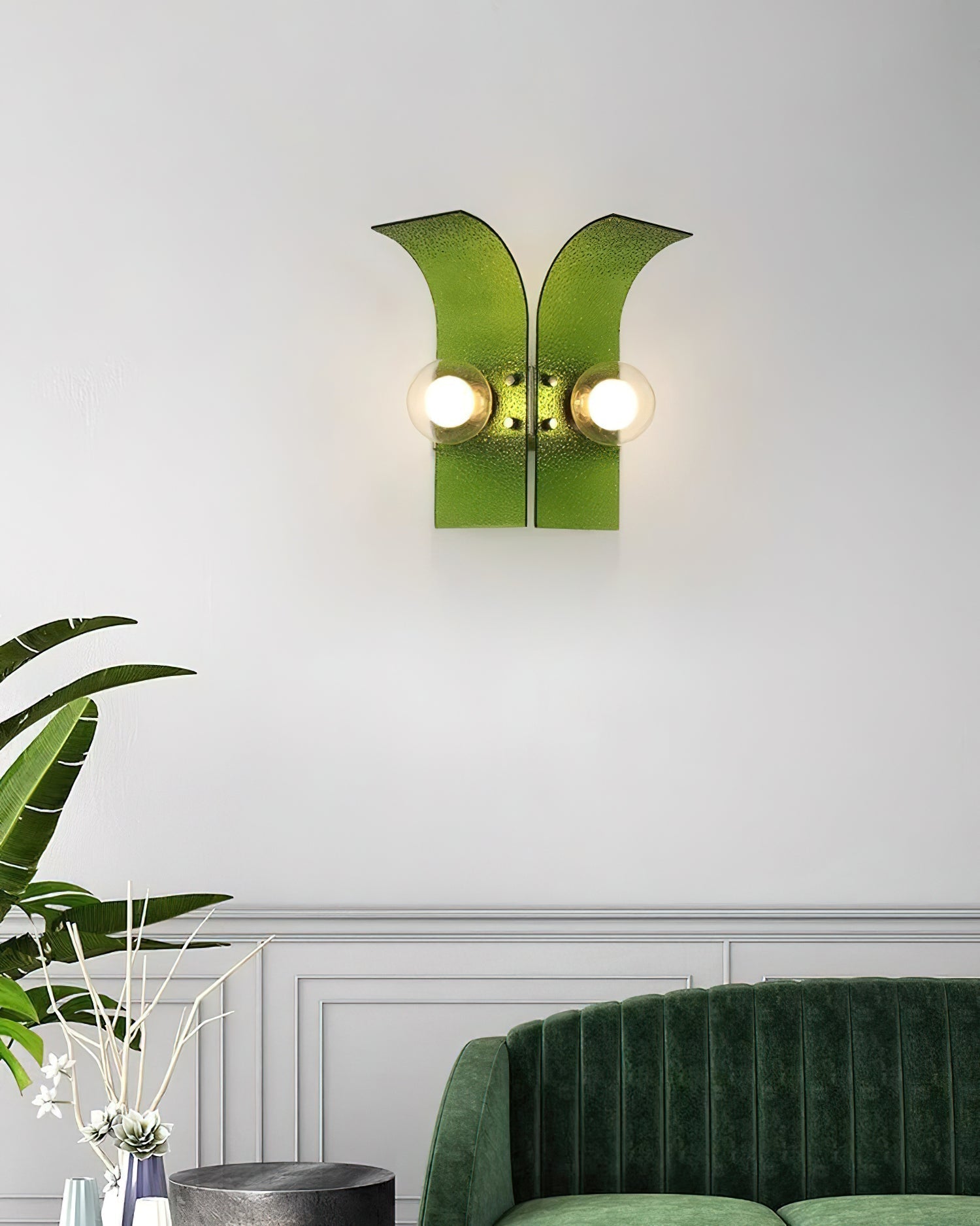 Wall Light Textured Glass Panels Dual Globes - Neutralighting