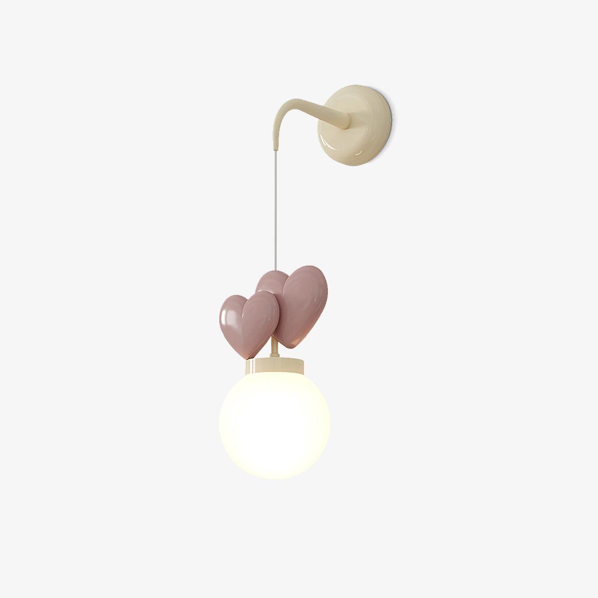 Wall Lamp Resin Heart Cluster Glass Globe Metal Mount Romantic - Neutralighting