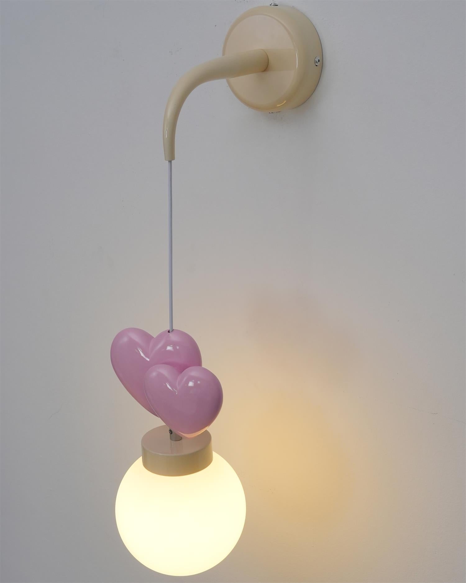 Wall Lamp Resin Heart Cluster Glass Globe Metal Mount Romantic - Neutralighting
