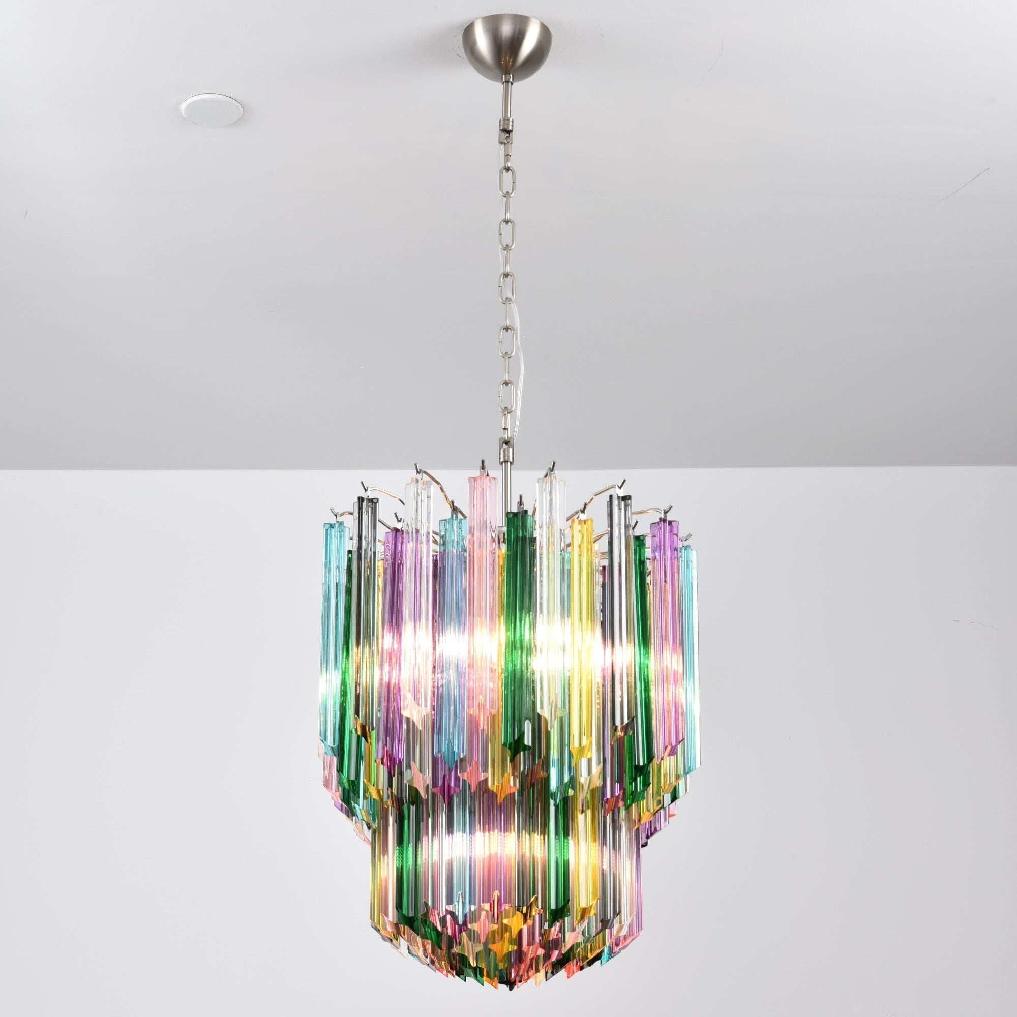 Aurora Chandelier Murano Glass Colorful Prism