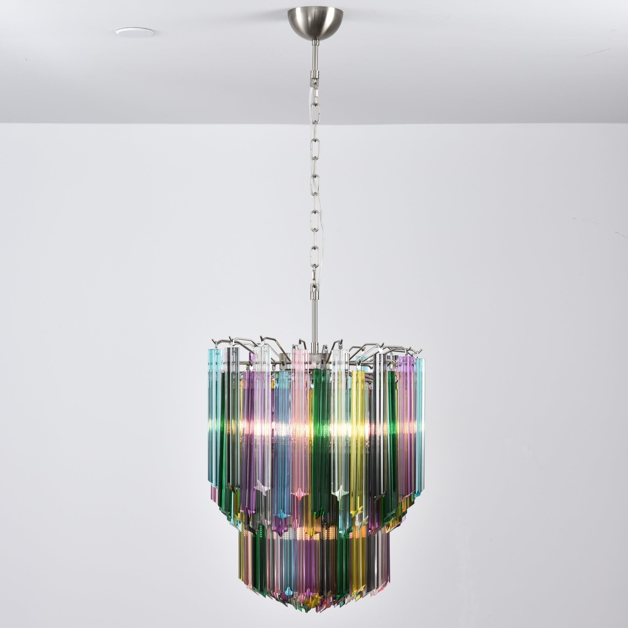 Aurora Chandelier Murano Glass Colorful Prism
