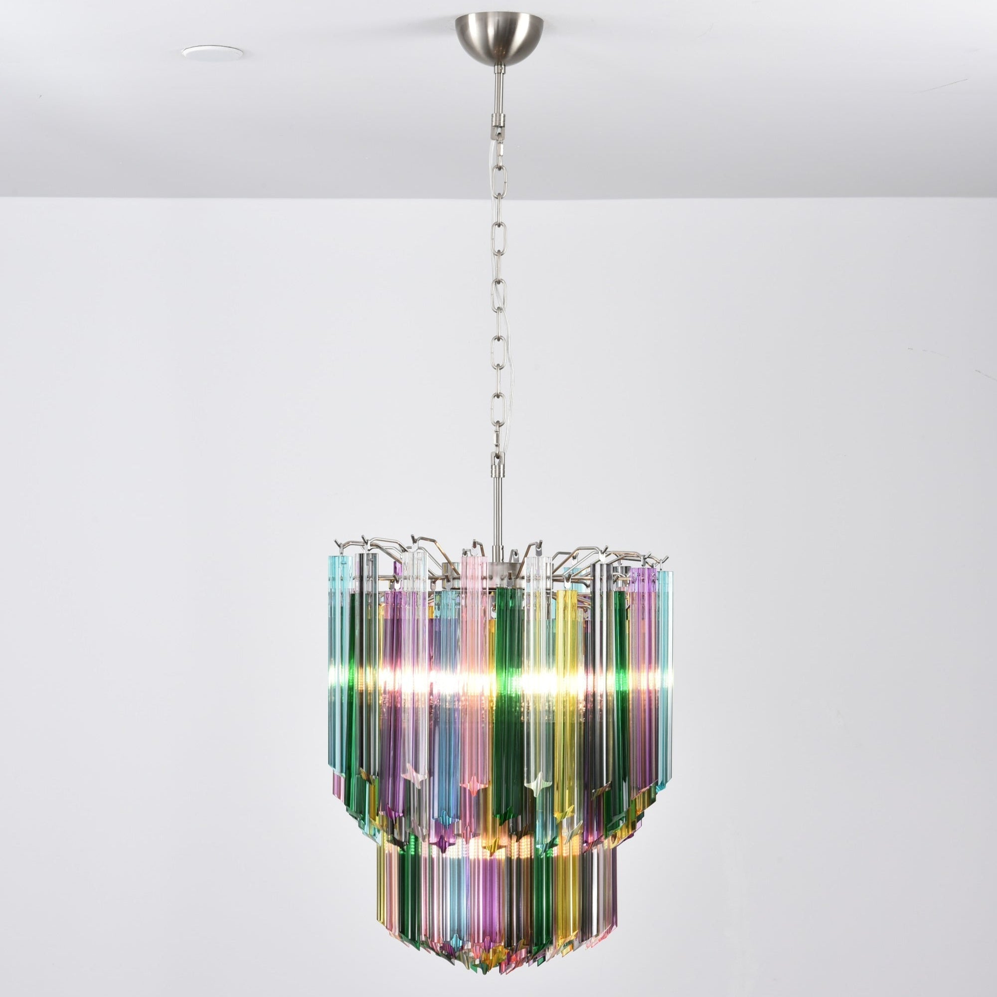 Aurora Chandelier Murano Glass Colorful Prism