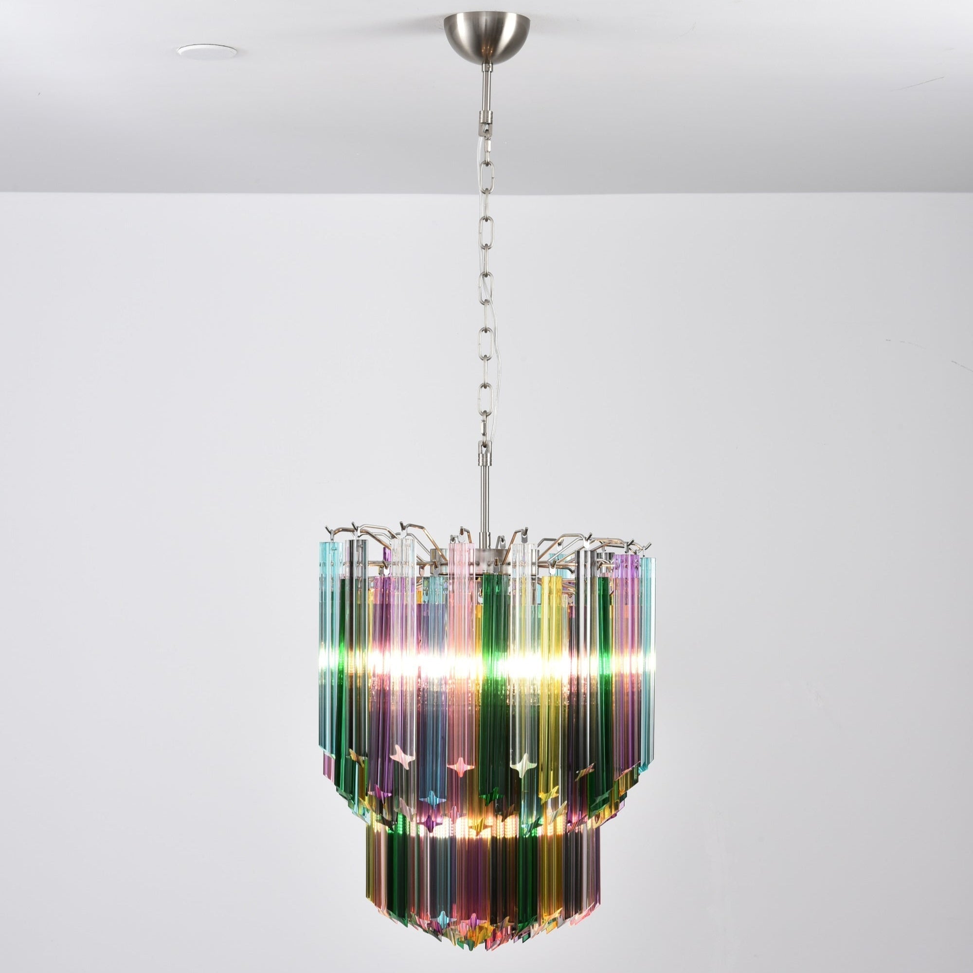 Aurora Chandelier Murano Glass Colorful Prism