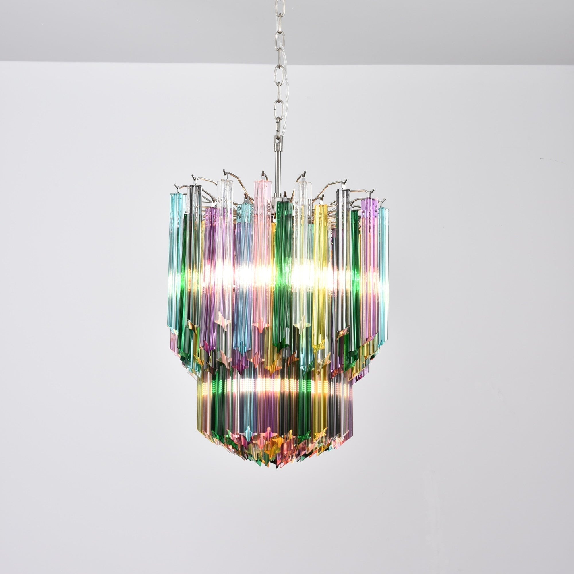 Aurora Chandelier Murano Glass Colorful Prism