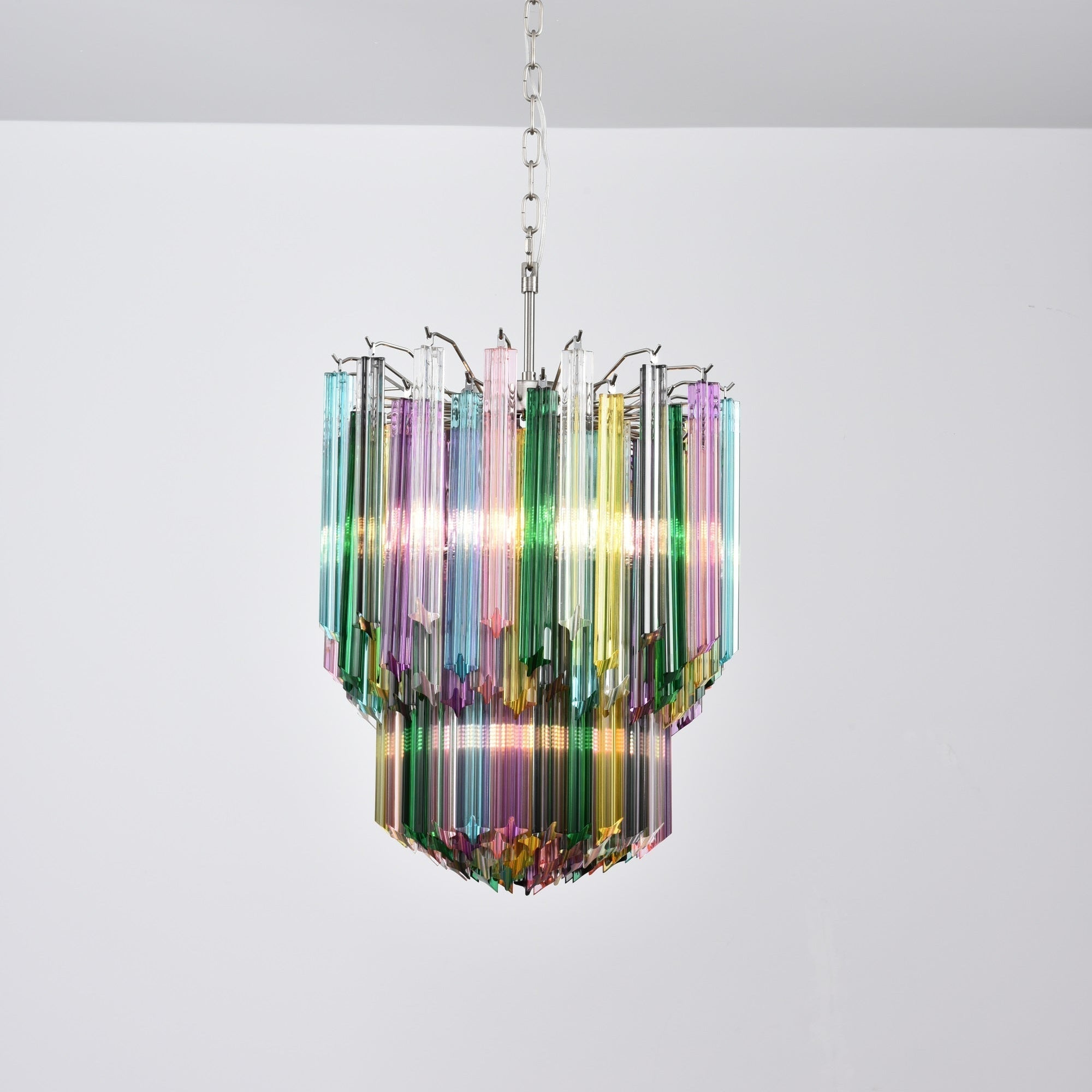 Aurora Chandelier Murano Glass Colorful Prism