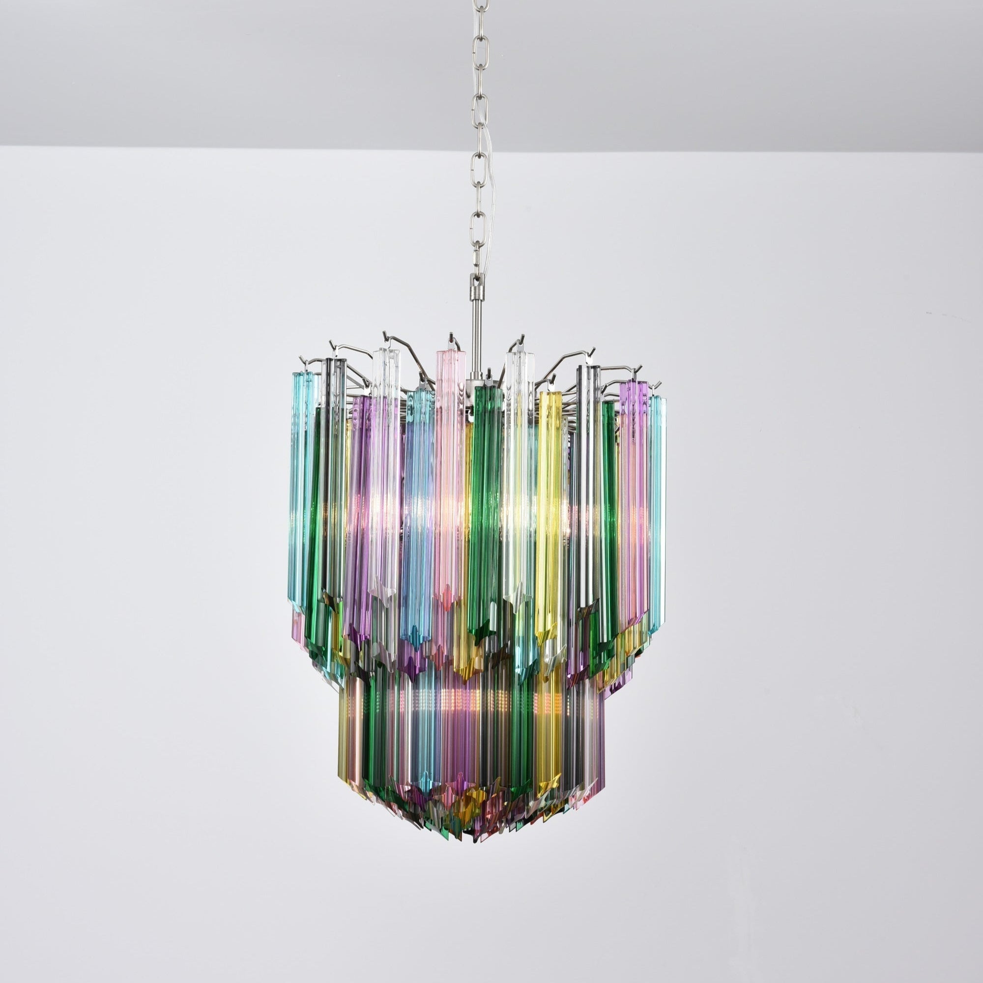 Aurora Chandelier Murano Glass Colorful Prism