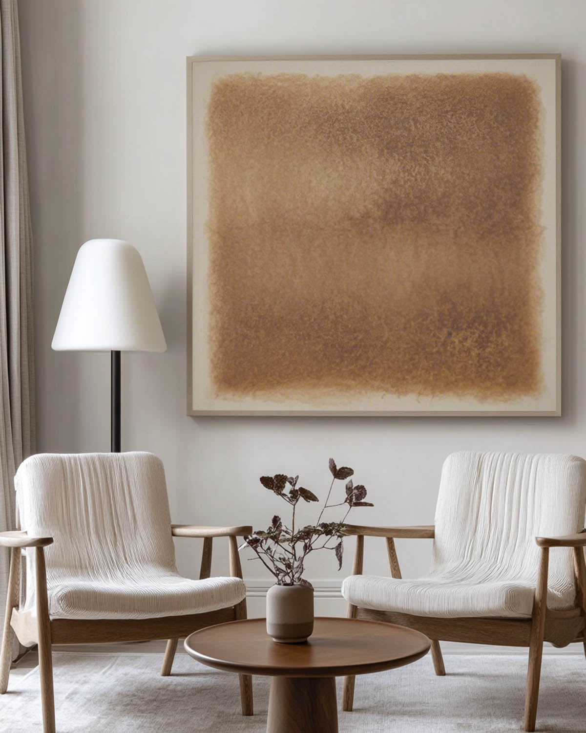Warm‑Brown‑Taupe Square Gradient Minimalist Abstract Textured Artwork