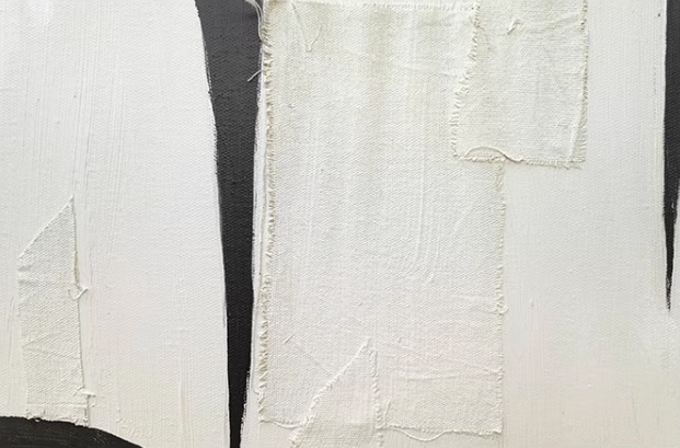Wall Art Black White Curved Line Patchwork Abstract