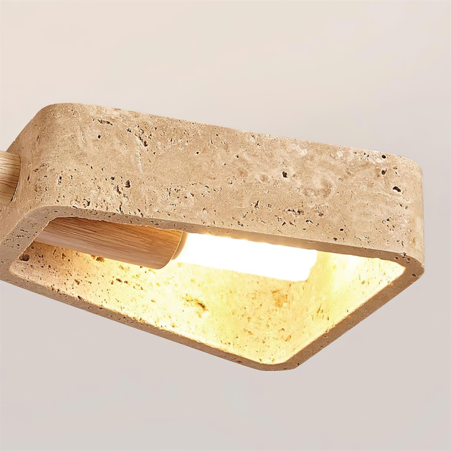 Feyno Travertine & Wood Ceiling Light - Neutralighting