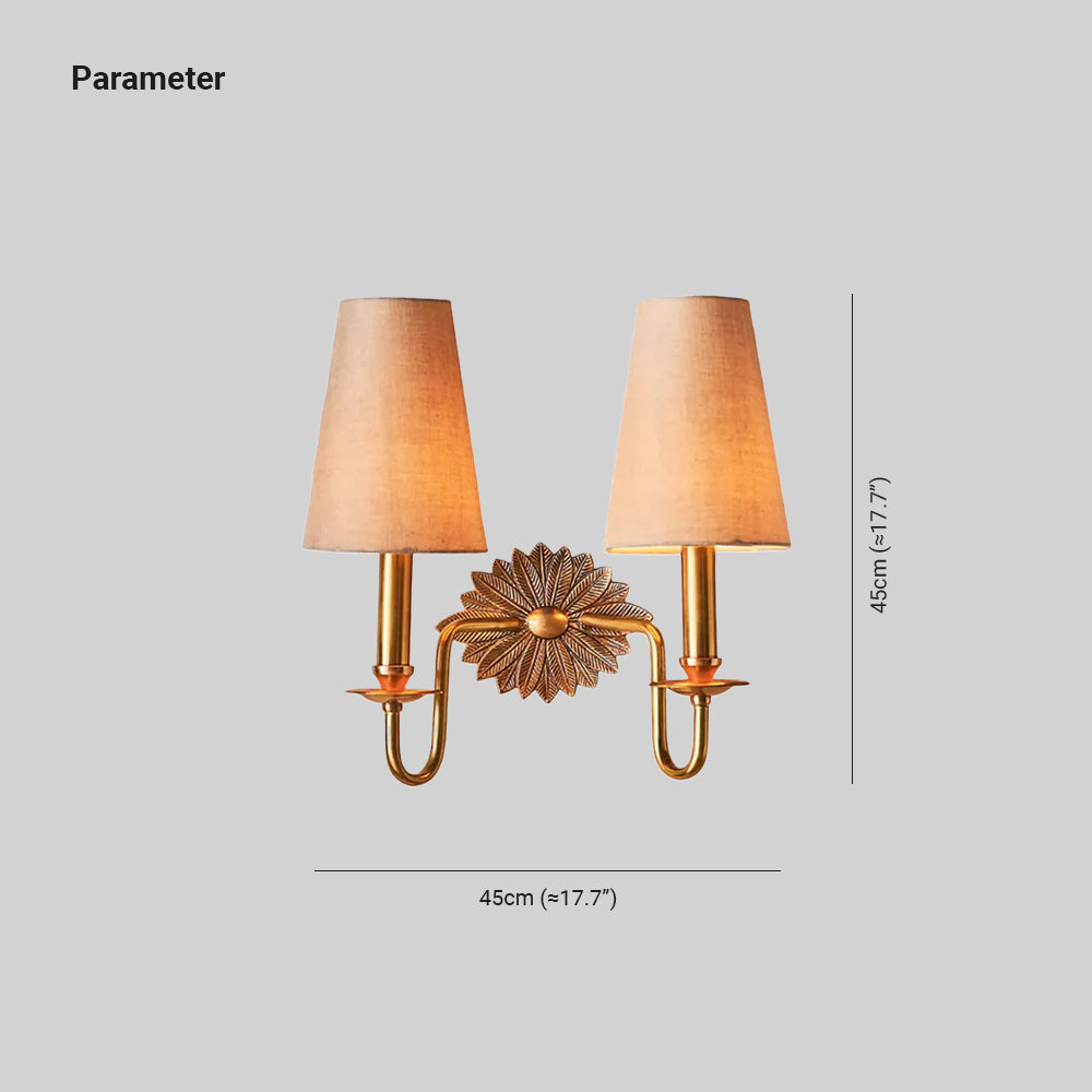 Violet Indoor Wall Lamp Floral Backplate Fabric