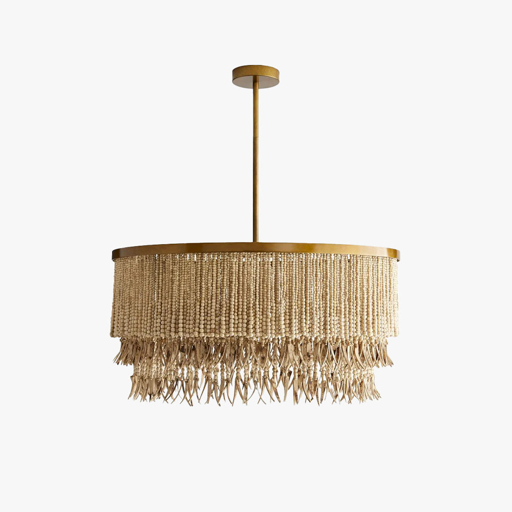 Odette Chandelier Wood and Coconut beads - Neutralighting