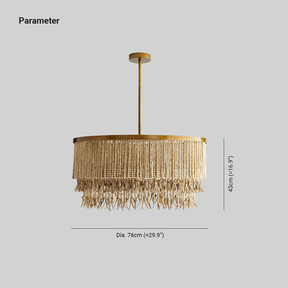 Odette Chandelier Wood and Coconut beads - Neutralighting