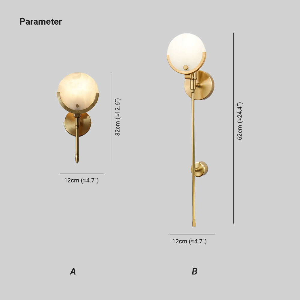 Bravi Brass Sconce Alabaster - Neutralighting