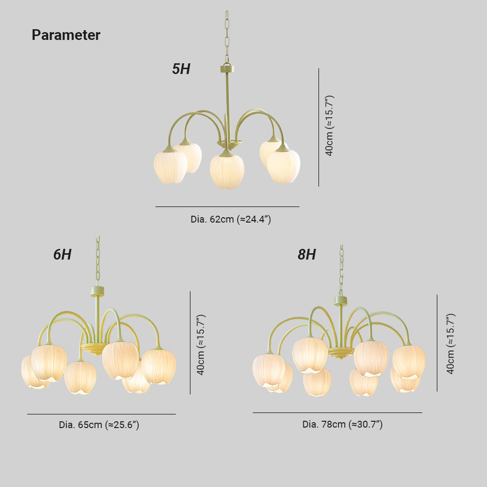 Tulip Fresh Chandeliers Glass - Neutralighting