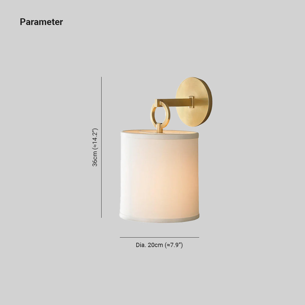 Iris Wall Lamp Farmhouse Fabric Cylindrical - Neutralighting