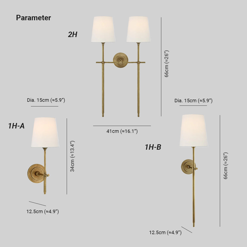 Theodore Wall Lamp Brass Fabric - Neutralighting