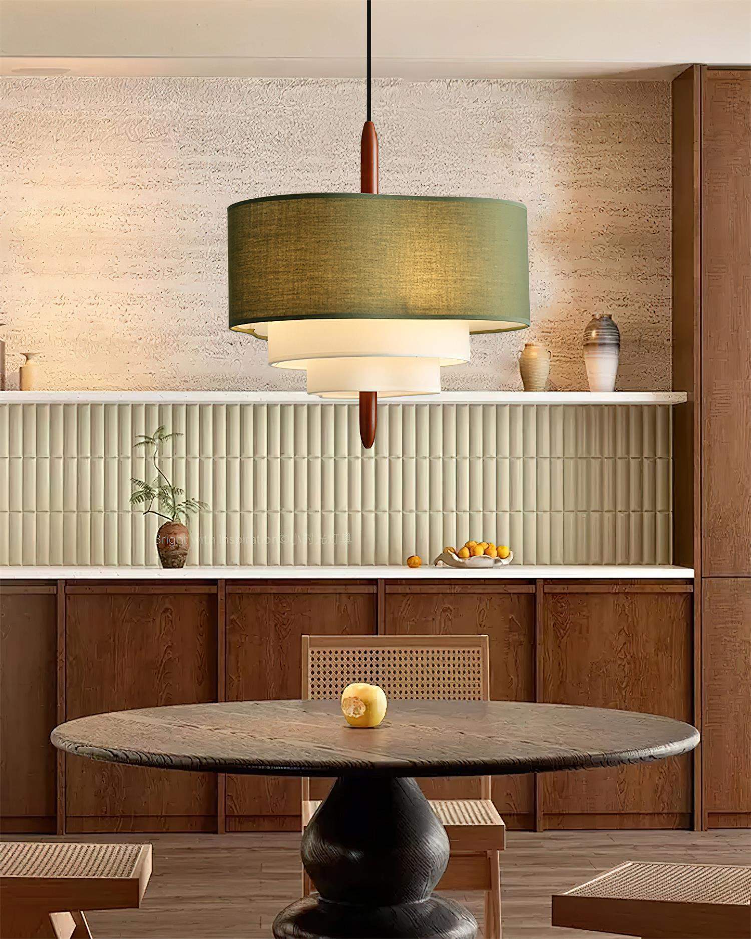 Ophel Green Fabric Pendant Lamp - Neutralighting