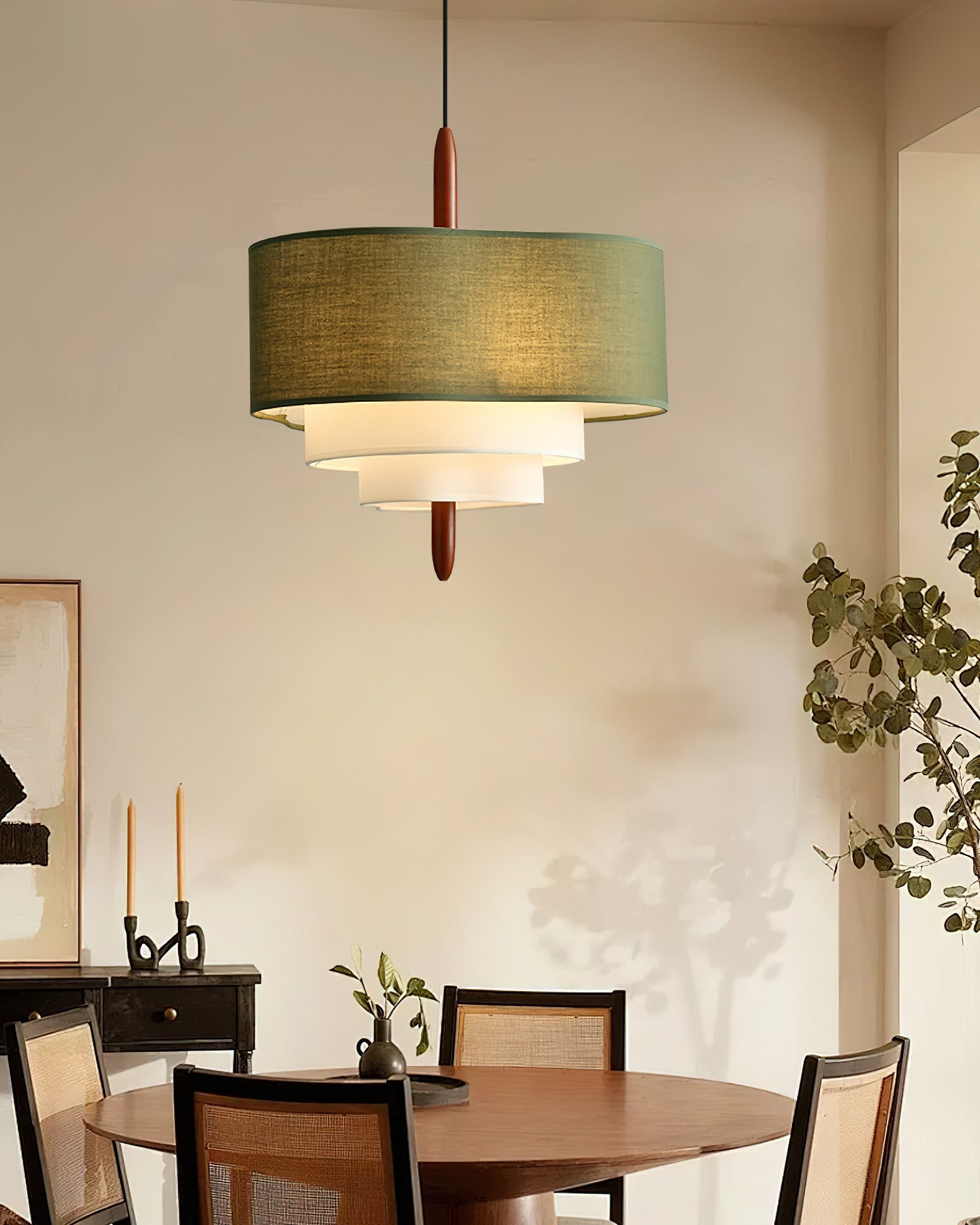 Ophel Green Fabric Pendant Lamp - Neutralighting