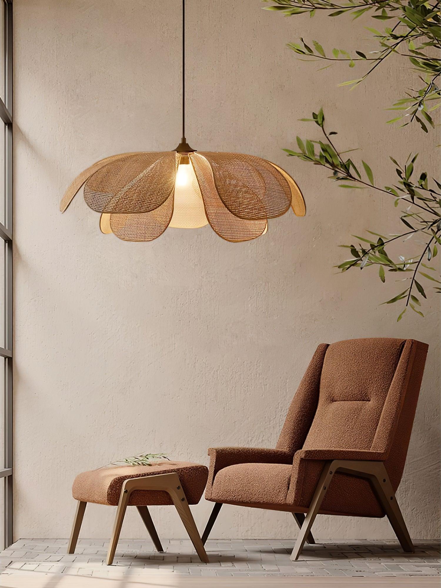 Eloria Petal-Shaped Rattan Pendant Light - Neutralighting
