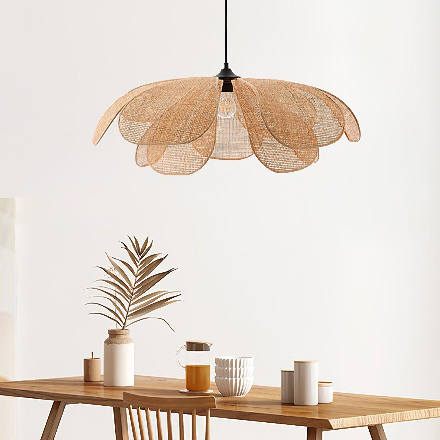 Eloria Petal-Shaped Rattan Pendant Light - Neutralighting