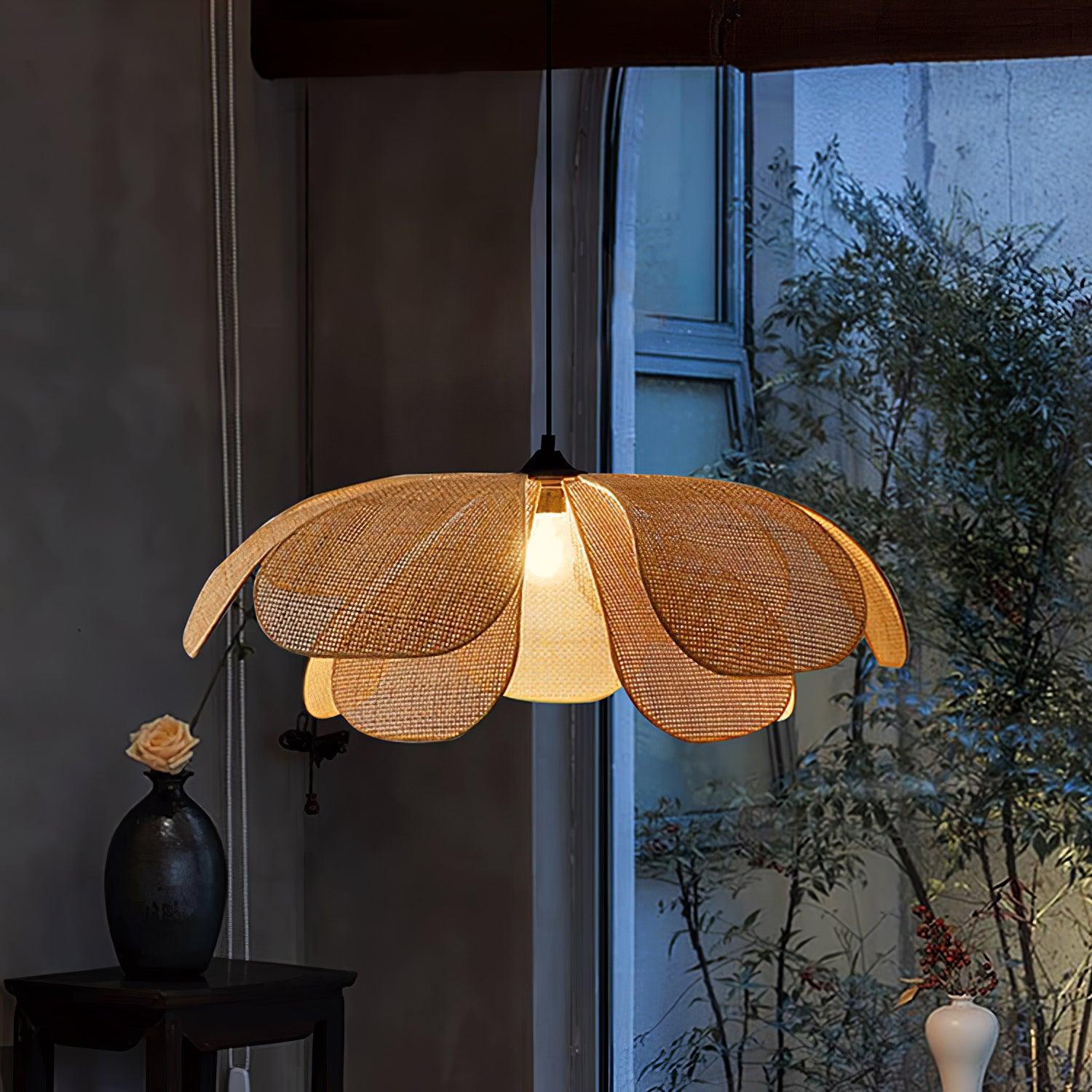 Eloria Petal-Shaped Rattan Pendant Light - Neutralighting