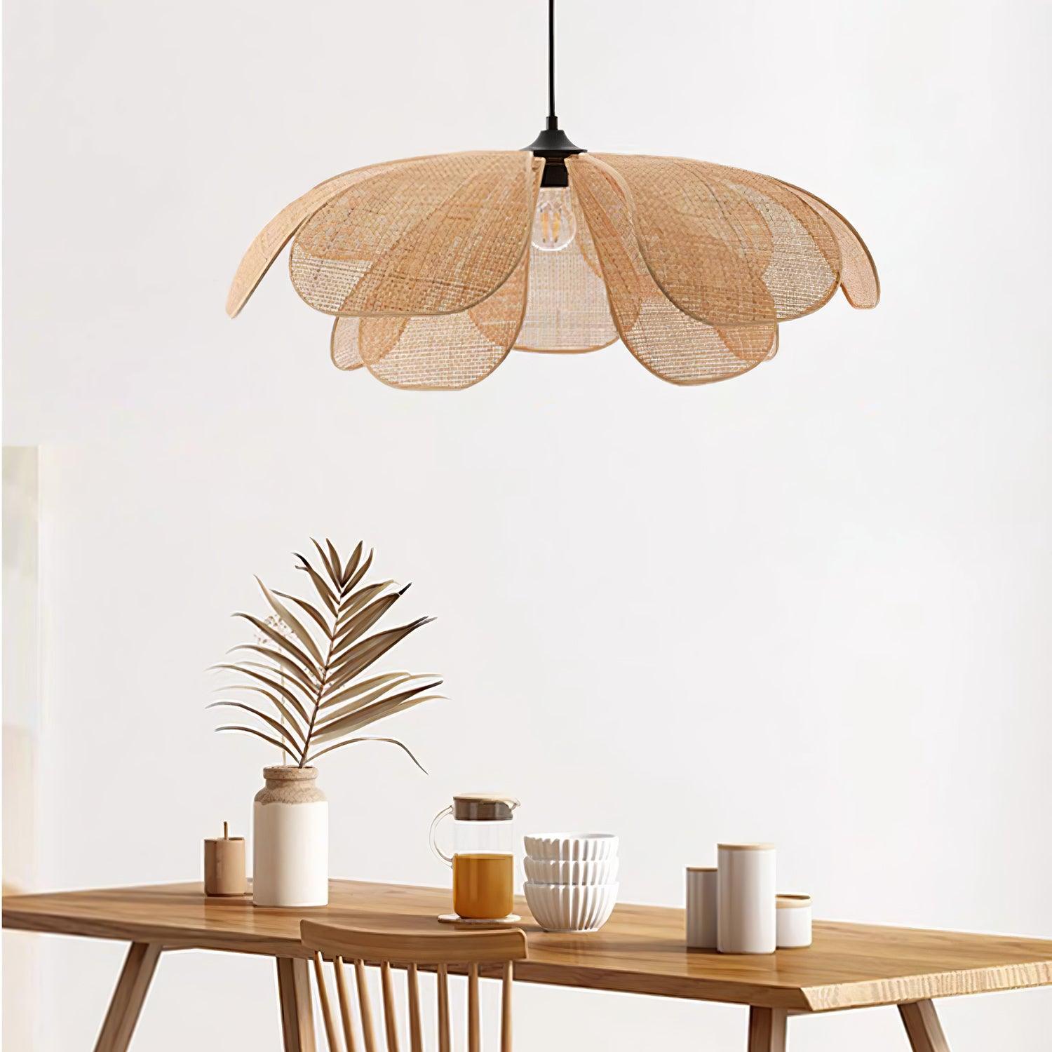 Eloria Petal-Shaped Rattan Pendant Light - Neutralighting
