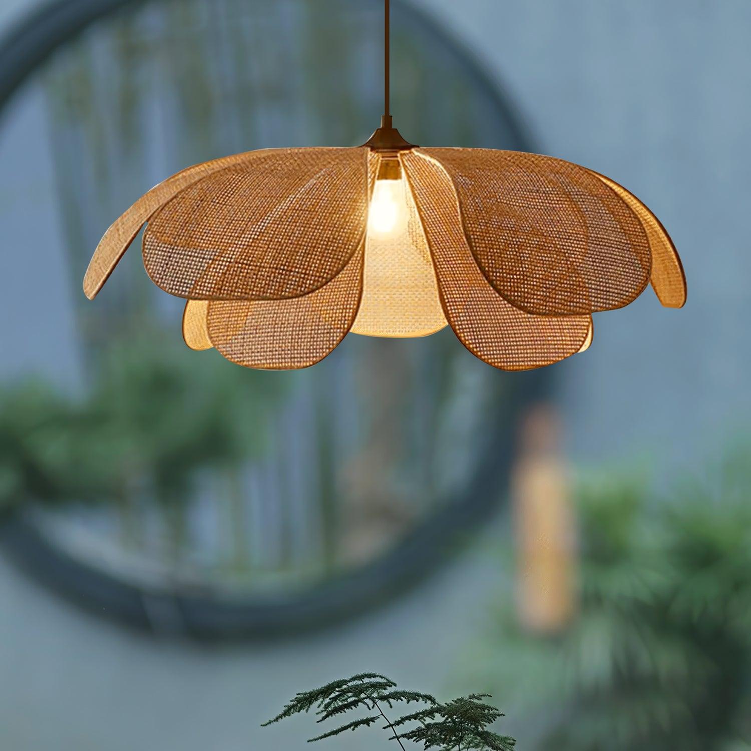 Eloria Petal-Shaped Rattan Pendant Light - Neutralighting