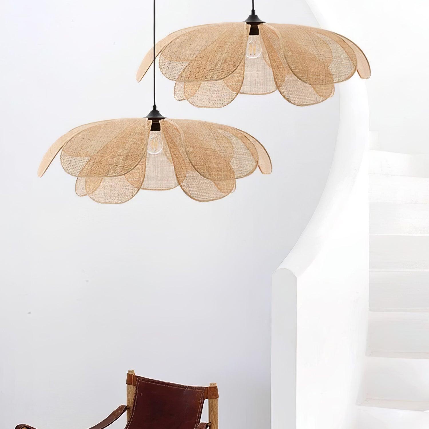 Eloria Petal-Shaped Rattan Pendant Light - Neutralighting