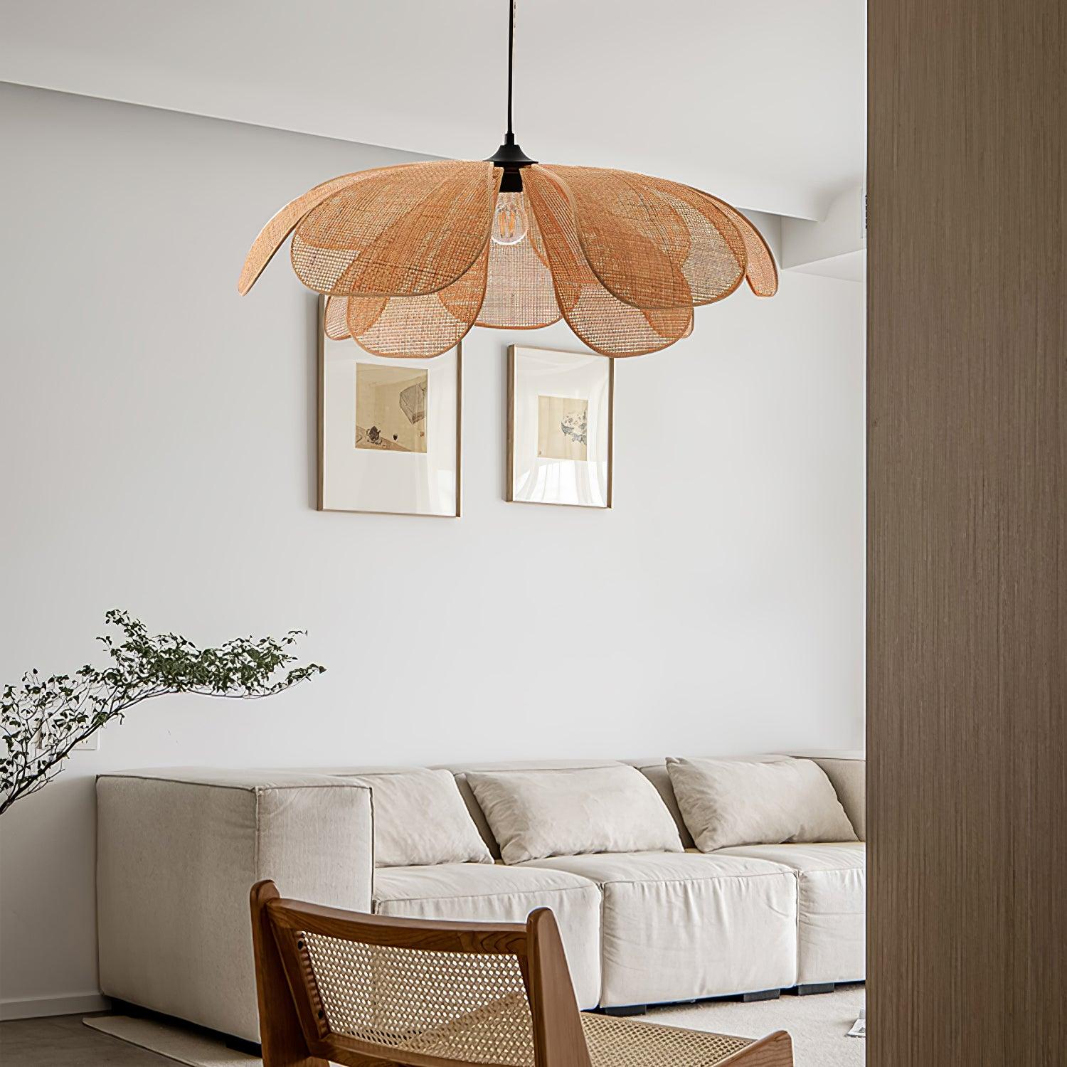 Eloria Petal-Shaped Rattan Pendant Light - Neutralighting