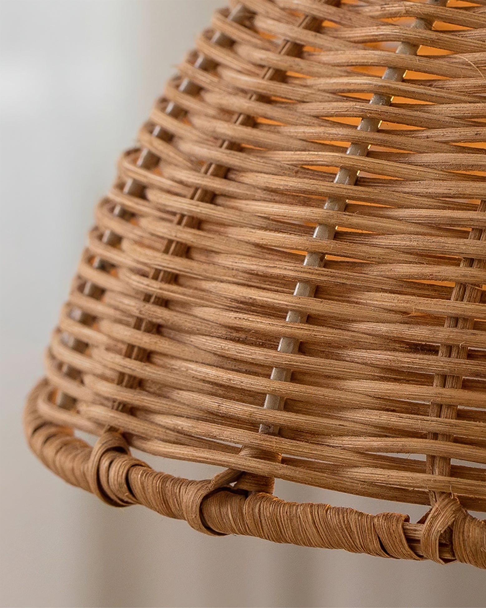 Pendant Lamp Rattan Shade and Metal Body Cone Shape Natural Minimalist - Neutralighting