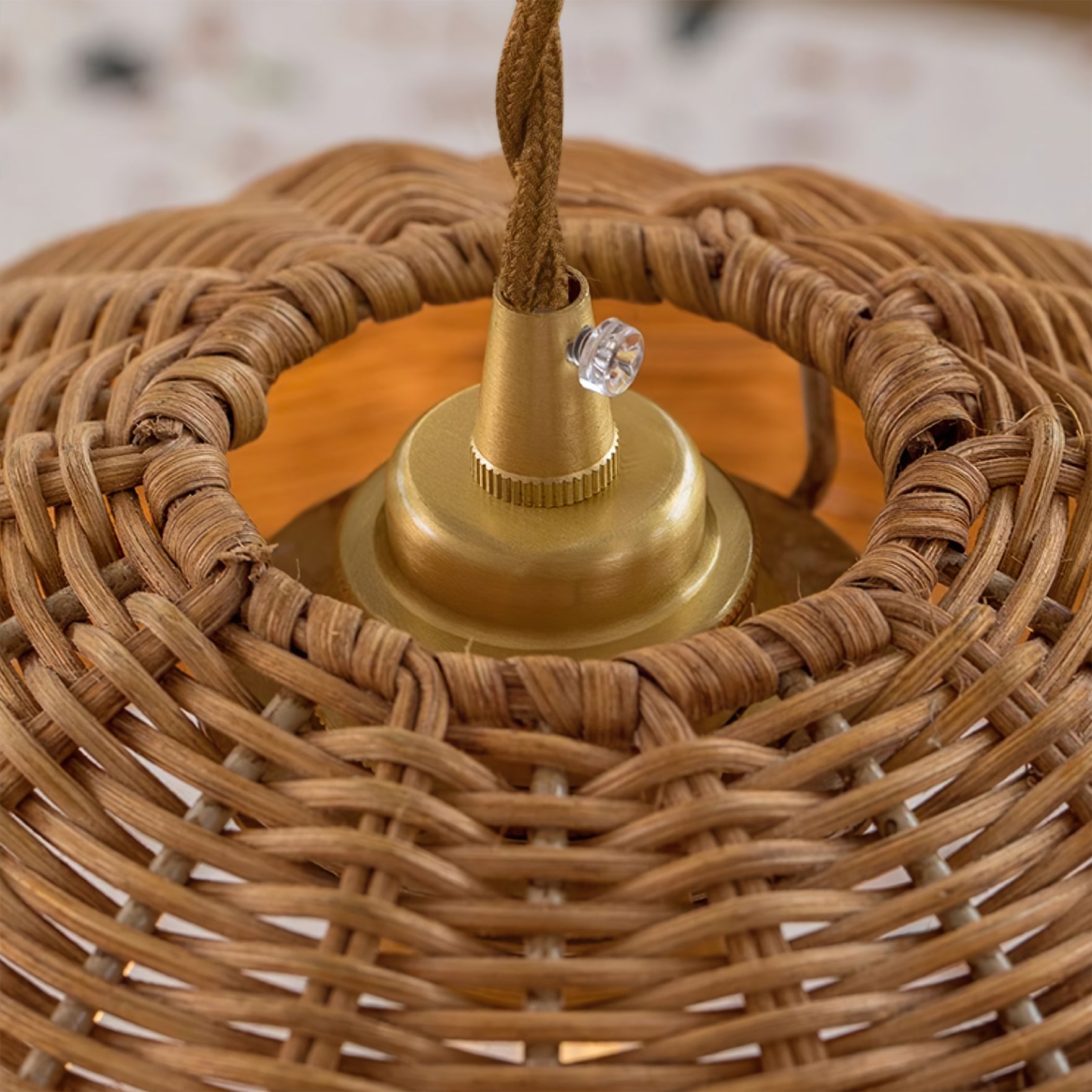 Pendant Lamp Rattan Shade and Metal Body Cone Shape Natural Minimalist - Neutralighting