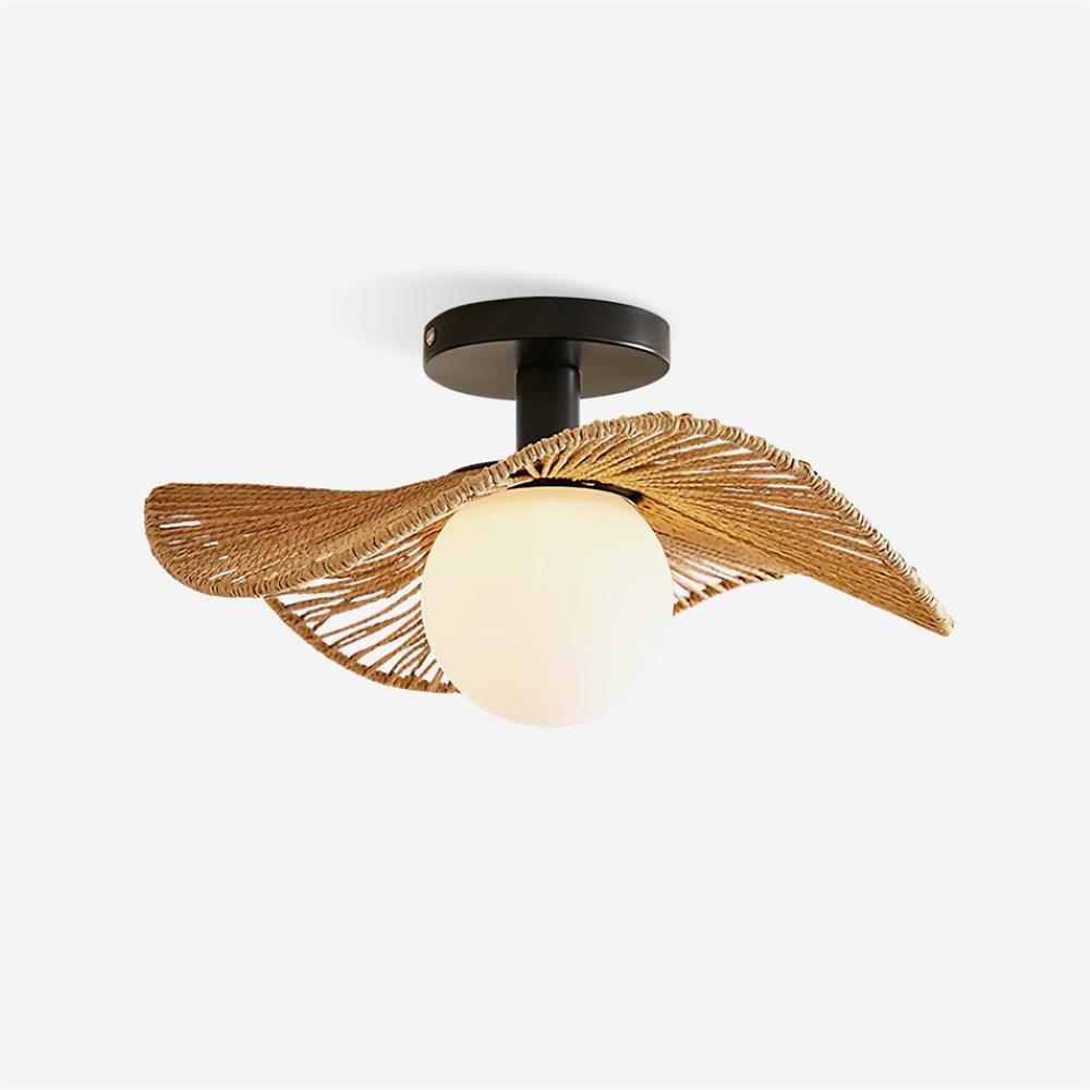 Fynora Woven Semi Flush Ceiling Light - Neutralighting