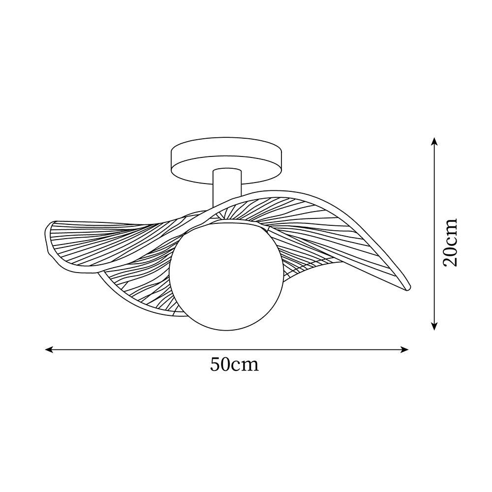 Fynora Woven Semi Flush Ceiling Light - Neutralighting