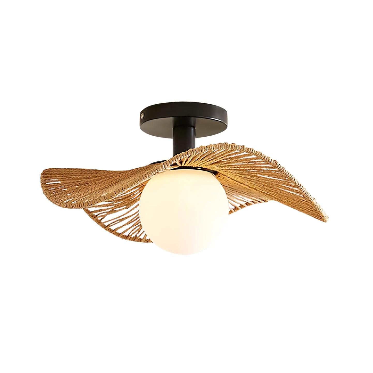 Fynora Woven Semi Flush Ceiling Light - Neutralighting